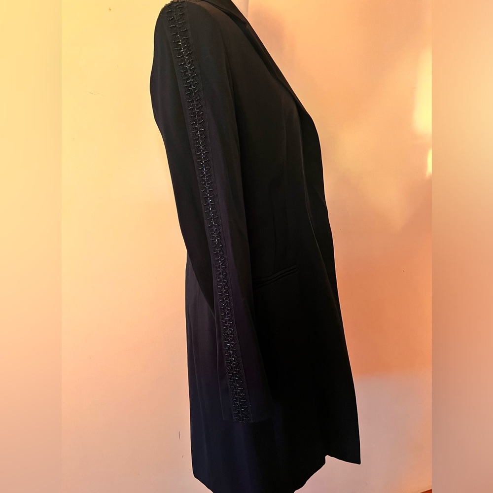 Made in Italy Chantal G Evening Coat Black Beads Size 42 USA 6 Small - Picture 6 of 10